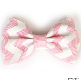Large Chevron Bow Hairclip Light Pink