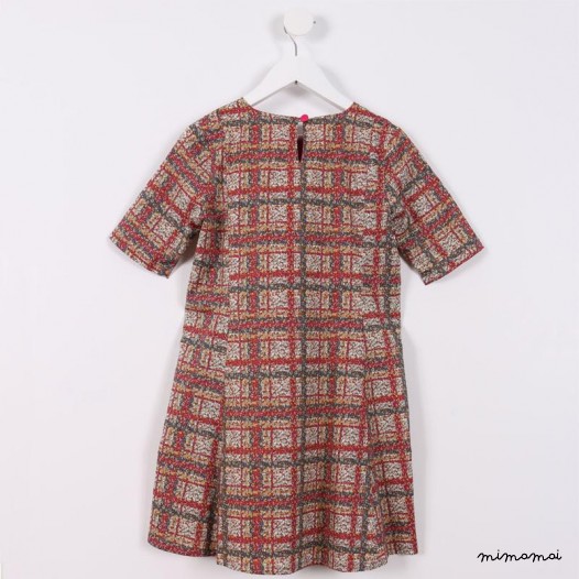 Flare T Dress orange and green