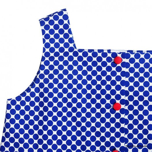 Square Neck Top blue dots