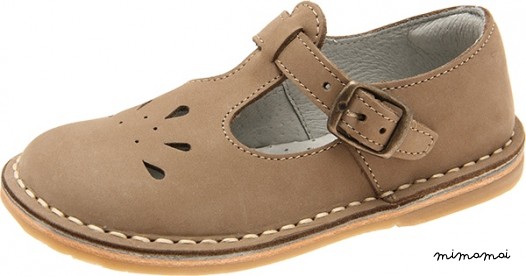 Traditional t-bar shoes taupe