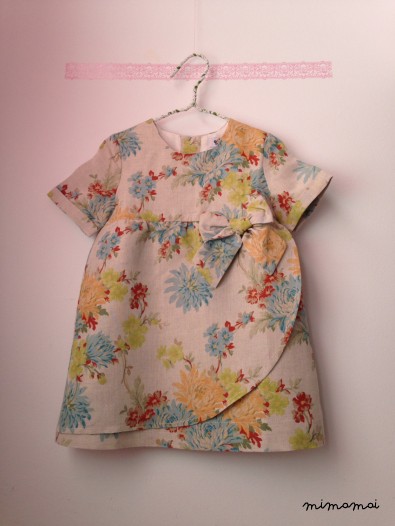 Girls Dress, Children Clothing, Floral linen dress, Yellow Linen Toddler dress