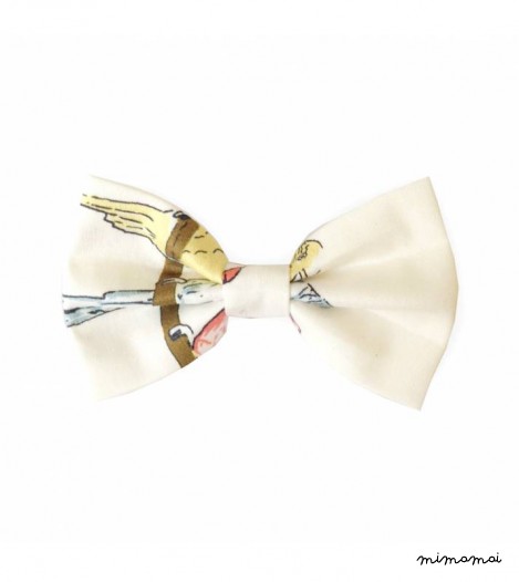 Bow Clip in Budgie Cream