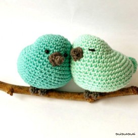Crochet birds decoration, crochet love birds, love birds gift