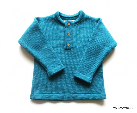 Babies/Children's Virgin wool sweater/Tshirt/Henley style/long sleeve top