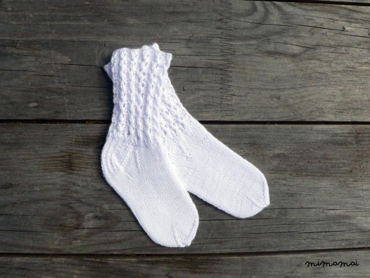 Baby socks - hand knit baby cotton summer socks