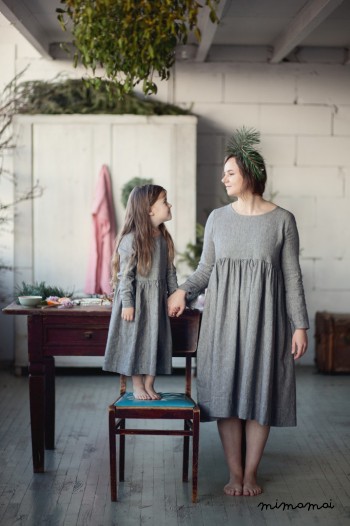 B & W SMOCK DRESS