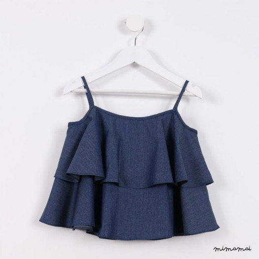 Layered Spag Top blue