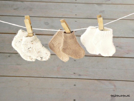 Infant wool socks - newborn gift, baby shower - white - made to order