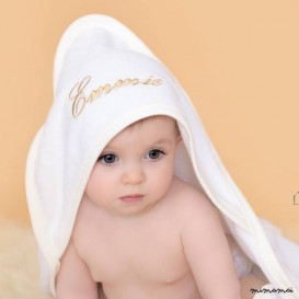 Baby Towel With Ivory Trim