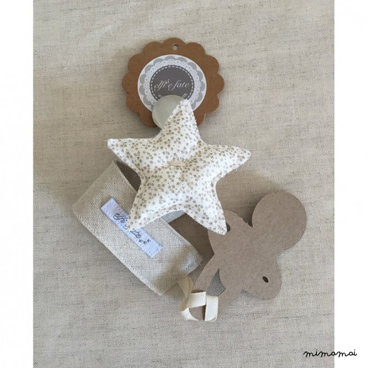 Porta chupetes Stich Star Dorado