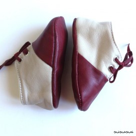 3-6 Months Slippers / Baby Shoes Lamb Leather Claret Red Bordeaux