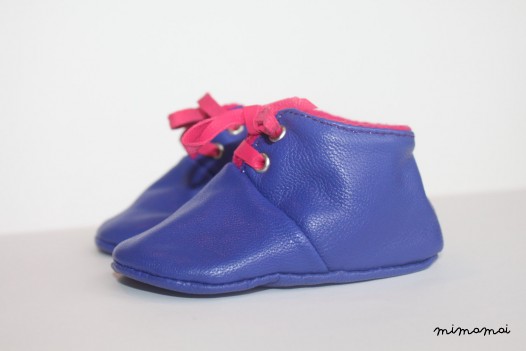 12 - 18 Months Slippers / Baby Shoes Lamb Leather Pink Purple