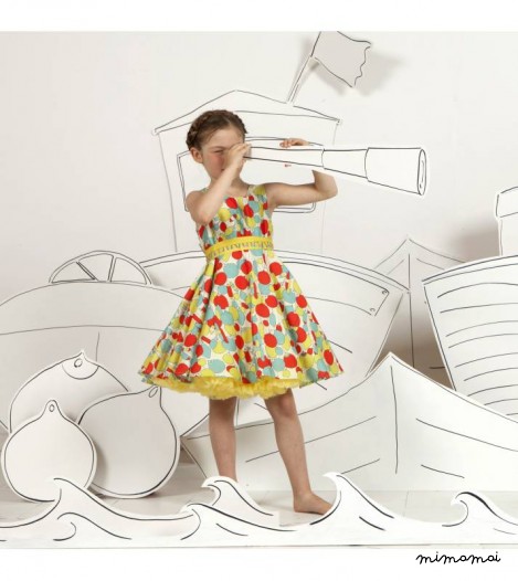 Girls Clara Dress in Floats