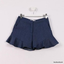 Flared Hem Shorts blue denim