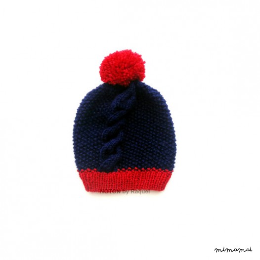 Baby Blue e rosso Beanie, ragazzi berretto, cappello di inverno