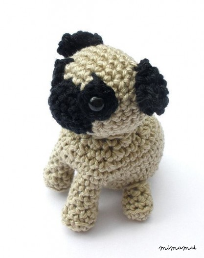 Pug Stuffed Animal, Crochet Pug Dog