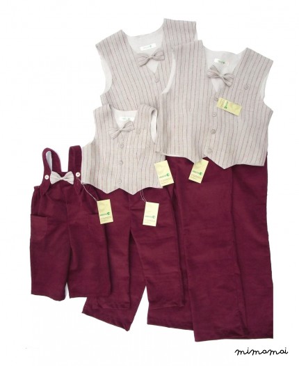 Natural cord dungarees