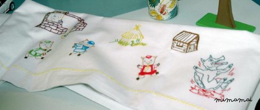 baby linen sheet pillowcase hand embroidered cradle stroller nursery