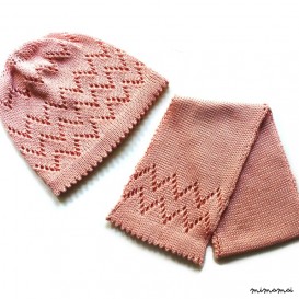 Babies/Children's cotton lace hat and scarf set/beanie/bonnet