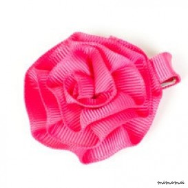 Rosette Hair Clip - Hot Pink