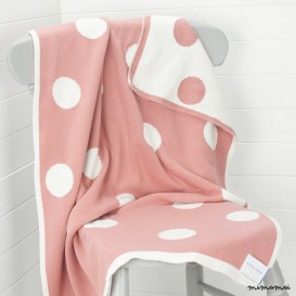 Raspberry Spotty Reversible Cotton Baby Blanket