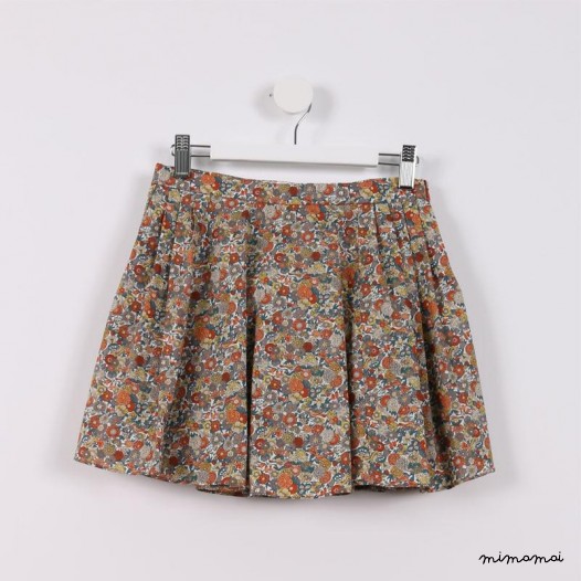 Flared Hem Skirt red leaves