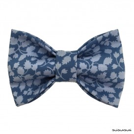 Child blue with pastel-blue flowers bow tie, cotton