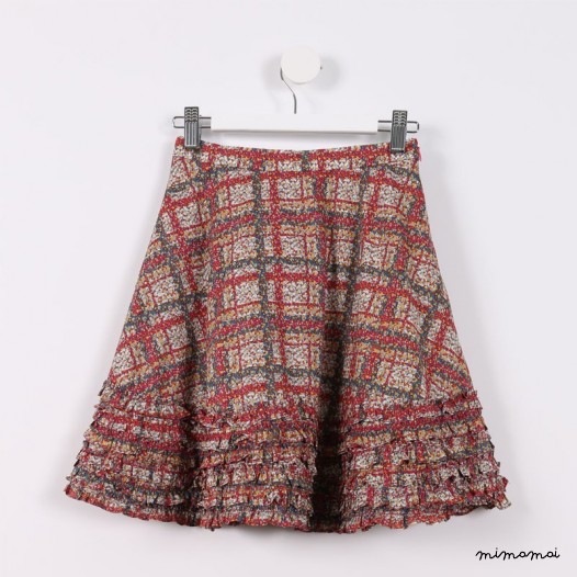 Frilly Layered Skirt orange and green