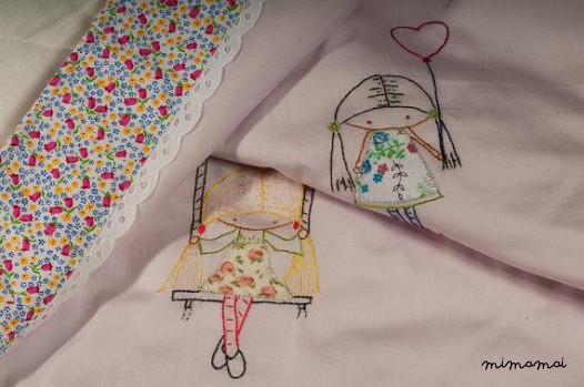 Applique di neonata coperta, mano ragazze ricamati, coperta culla passeggino unico regalo