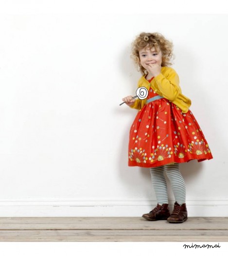 Girls Classic Cotton Cardigan in Mustard