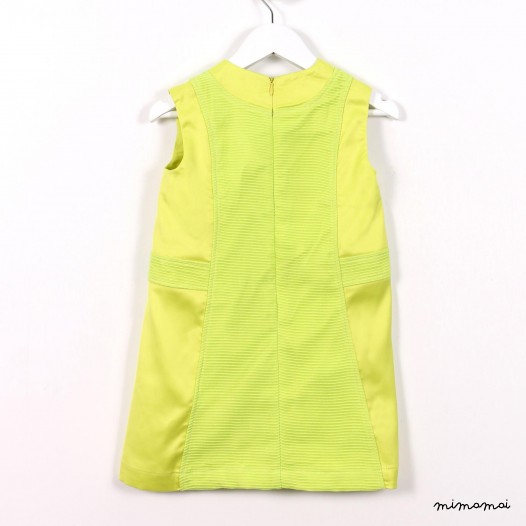 Panelled Dress neon green