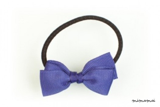 Pair of Small Bows Ponytail Holders - Ink Blue