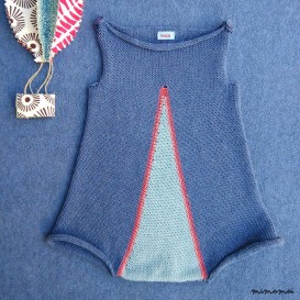 Pagliaccetto in cotone tricot blu-azzurro