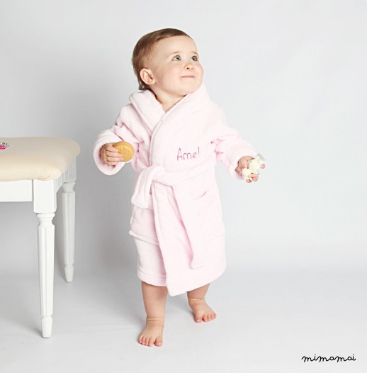 Personalised Pink Fleece Baby Robe
