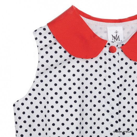 Tie-Front Top black dots