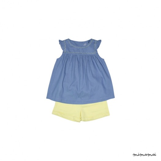 Short sweat jaune Fanette