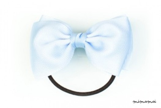 Medium Bow Ponytail Holder - Pastel Blue