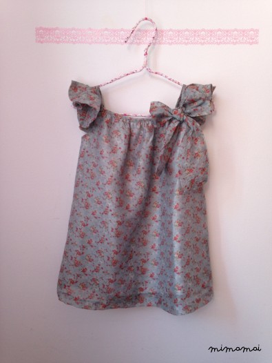 Girl dress, Blue and Coral Flower Frilly Girl&rsquo;s Dress, Flower girl&rsquo;s dress