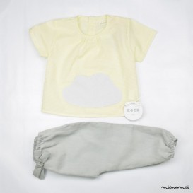 Infants Set of Summer ,Baby Boy Set ,Grey and yellow baby set