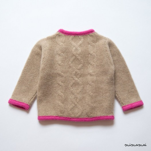 Aran Cardigan Beige M&eacute;lange