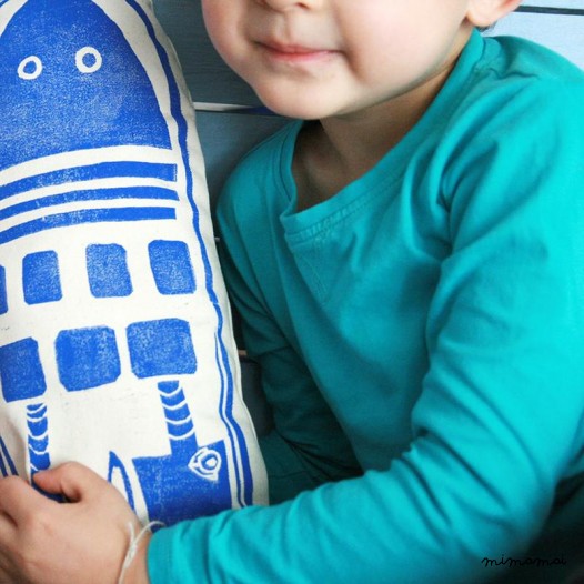 Robot Cushion  Blue Shell