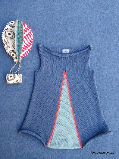 Pagliaccetto in cotone tricot blu-azzurro