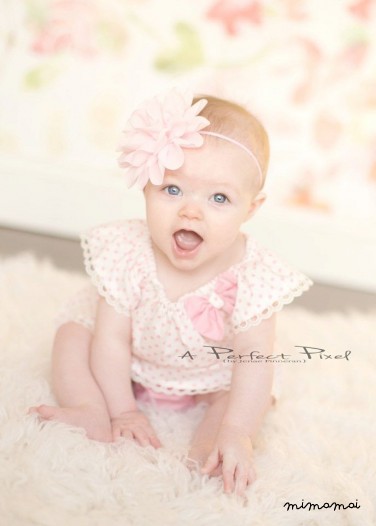 Little Girl Polka dots Ruffle Sleeves Dress with cotton lace