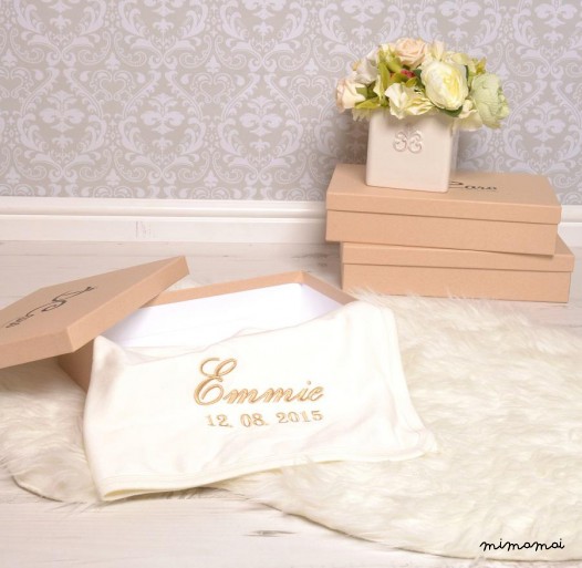 Personalised Ivory Cotton Blanket