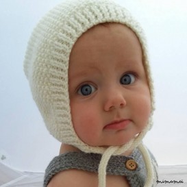 Baby bonnet, baby hat, baby wear, bonnet with pompom