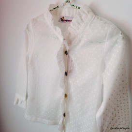 Girls blouse - white peasant blouse - girls white smock blouse -long sleeve blouse - girls tops