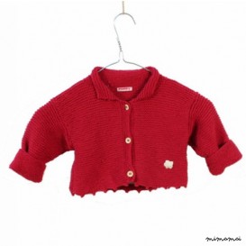 Scalloped Cardigan in Red