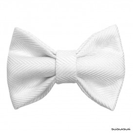 Child white bow tie, cotton satin
