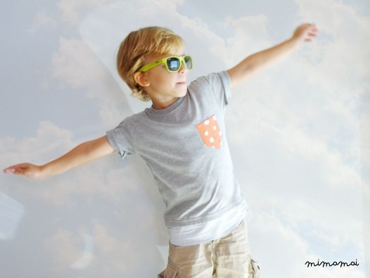 Short sleeves Gray T-shirt with Pocket