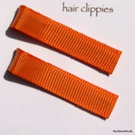Pair of Plain Orange Hairclips